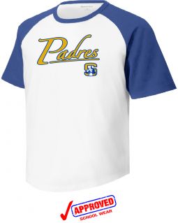 Sport-Tek Short Sleeve Raglan Shirt, White/Royal